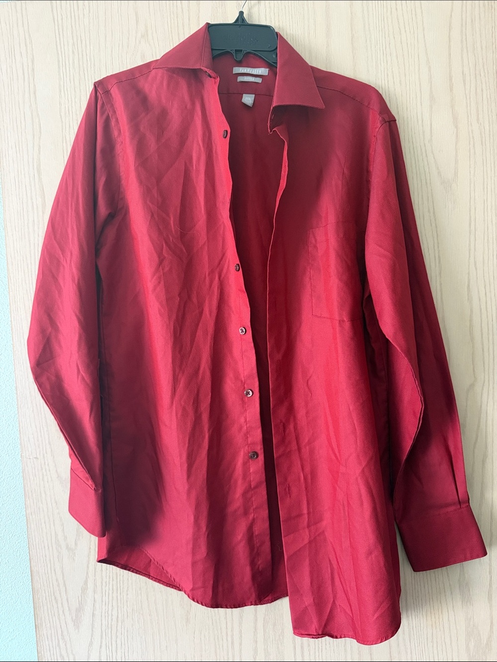 Van Heusen Men's Red Long-Sleeve Dress Shirt